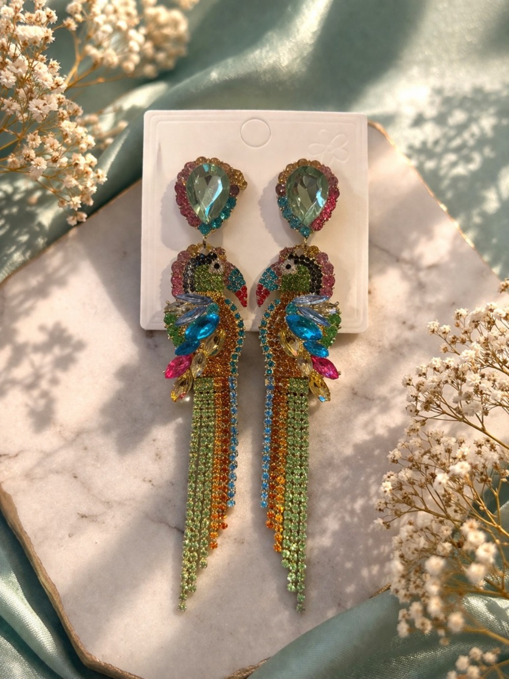 Multicolor Parrot Crystal Drop Earrings - Women Jewelry gorgeous with 925 posts